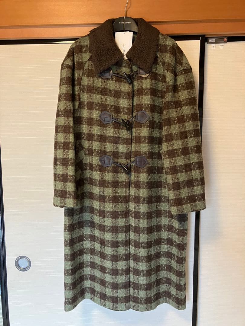 新品Fano Studiosブロックチェック ダッフルコート　Lサイズ