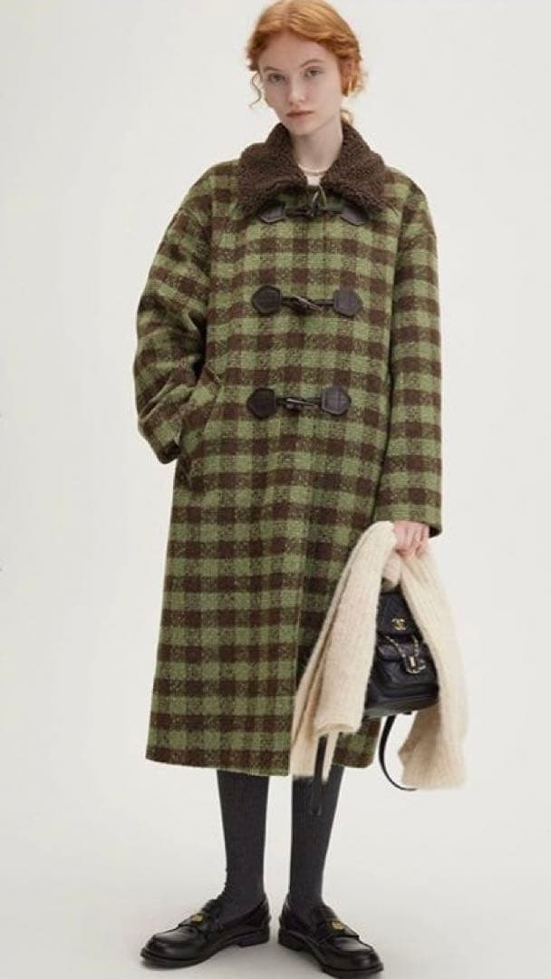 新品Fano Studiosブロックチェック ダッフルコート　Lサイズ