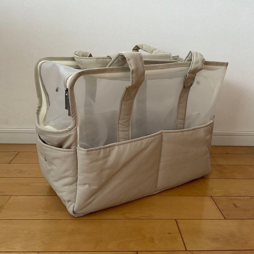 ba&ttang メッシュキャリーバッグ ベージュ　Lサイズ