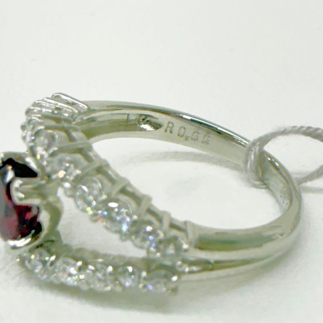 PT900 高品質天然ルビー/天然ダイヤリング新品仕上げ済み。プラチナ。11号。