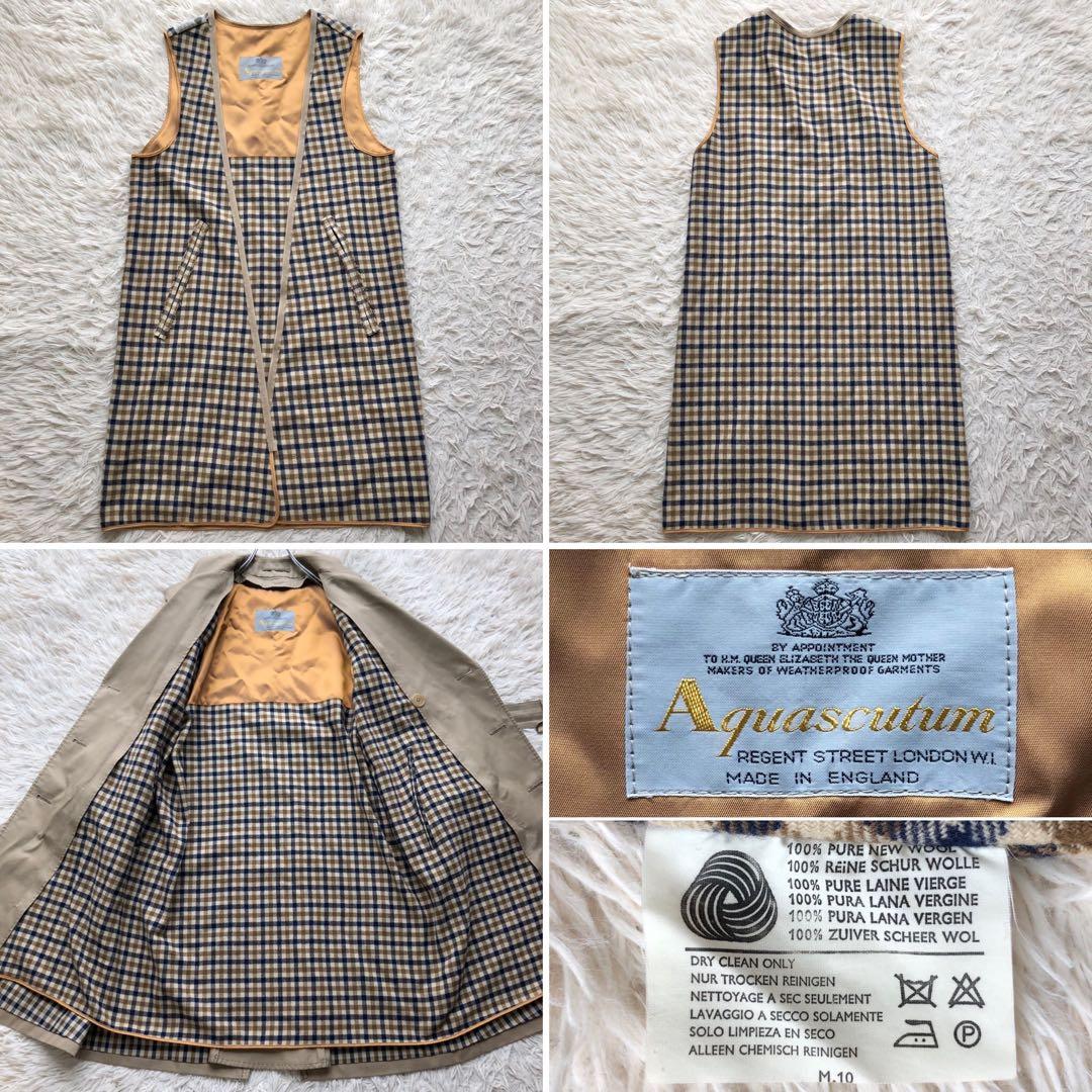 【極美品英国製】アクアスキュータム　トレンチコート　ベージュ　付属品完備　ロング