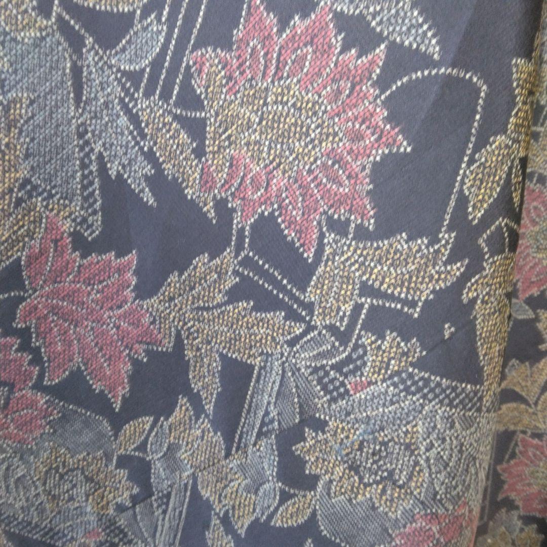 庄司さま専用　大島紬解き生地からバイアス仕立てロングフレアーワンピース2XL寸