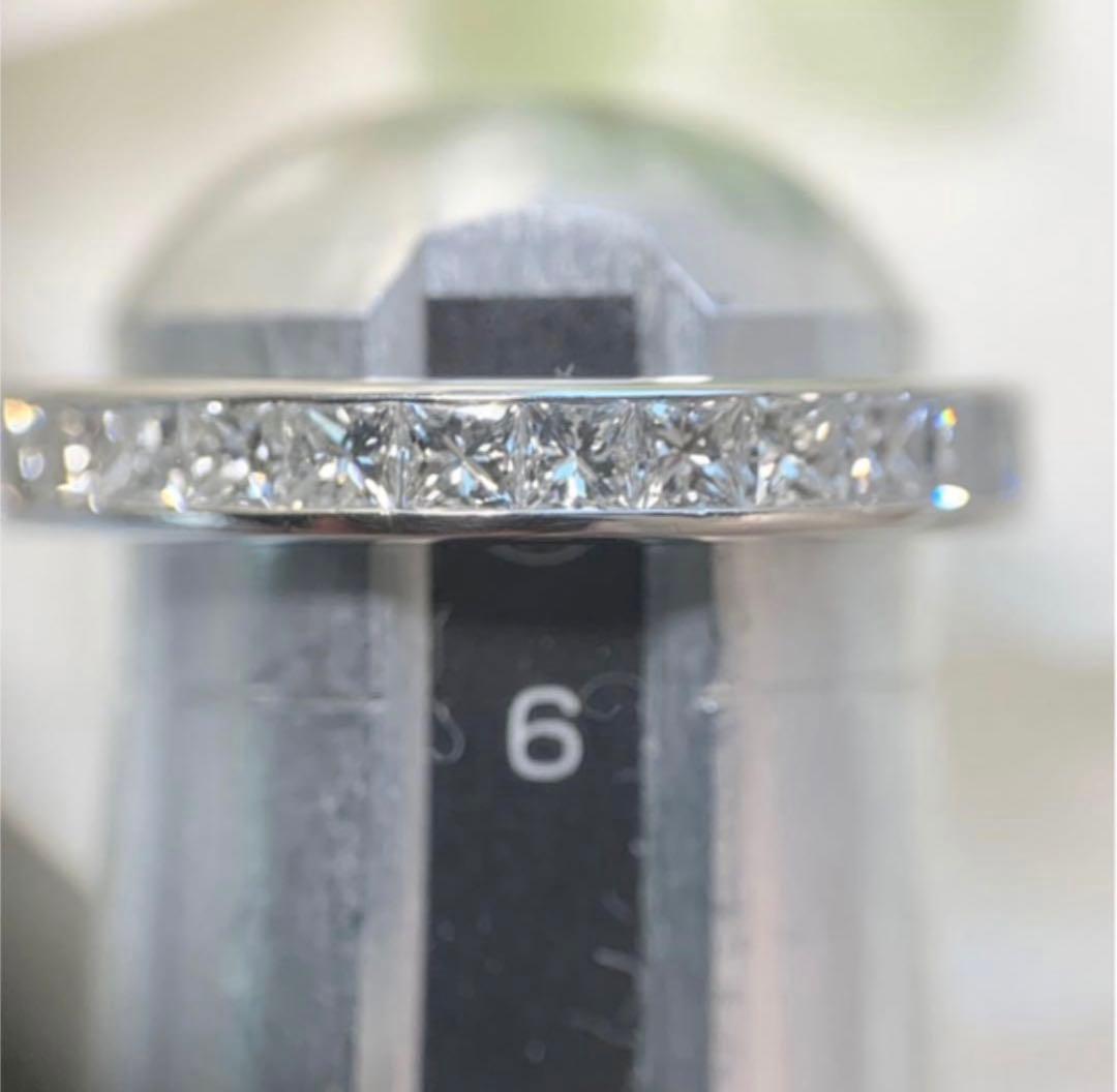 プリンセスカット ダイヤモンド エタニティ リング 0.59ct ダイヤ