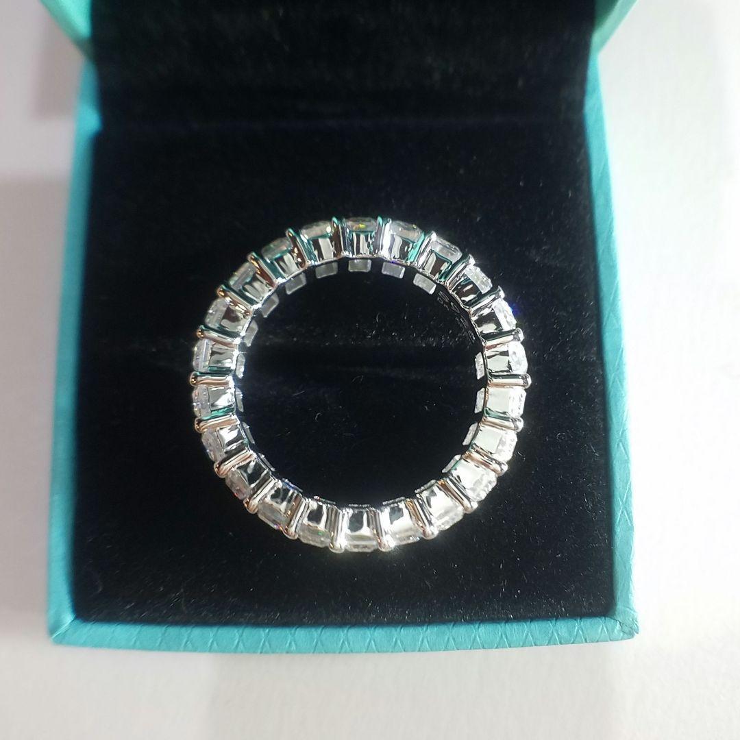 新作リング♡最高級モアサナイト エメラルドカットハーフエタニティ