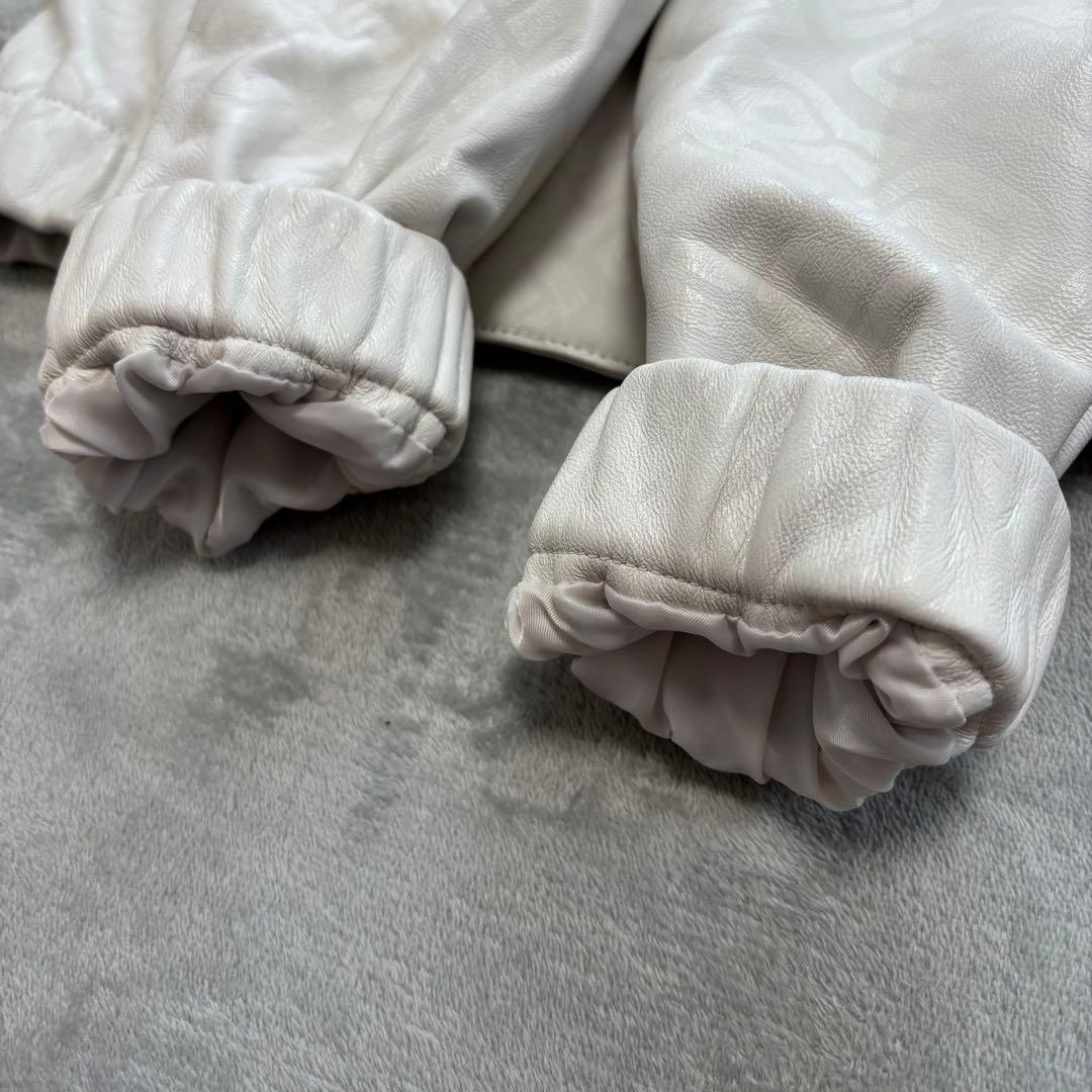 GARNIER ラムレザージャケット　L 総柄　MA-1 ブルゾン　21年モデル