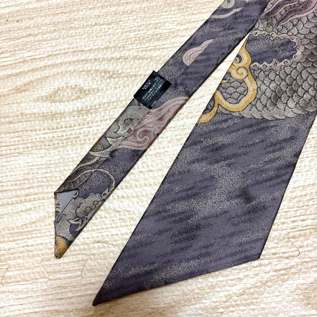 ヴィヴィアン ネクタイ シルク製 ドラゴン柄ネクタイ 昇龍 龍柄 和柄