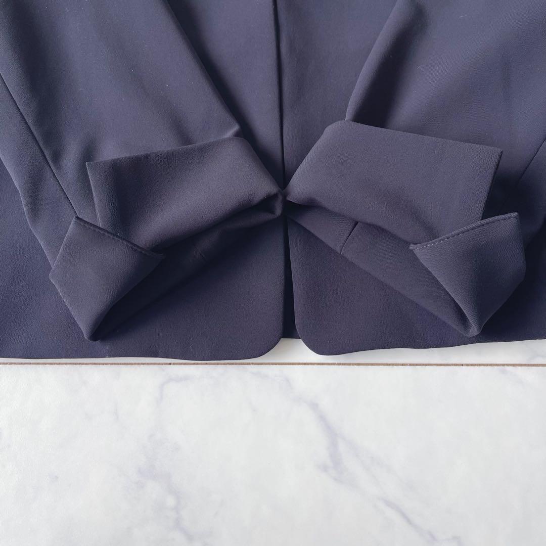 【美品】グリーンレーベルリラクシング ノーカラー セットアップ パンツスーツ40