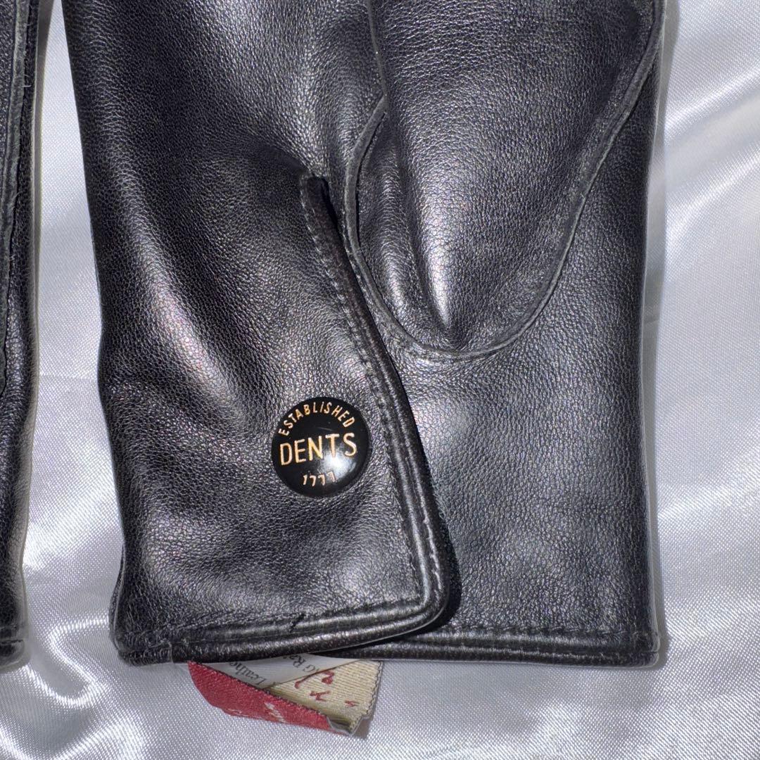 DENTS デンツ　 ラビットファー　レザーグローブ　手袋　ブラック