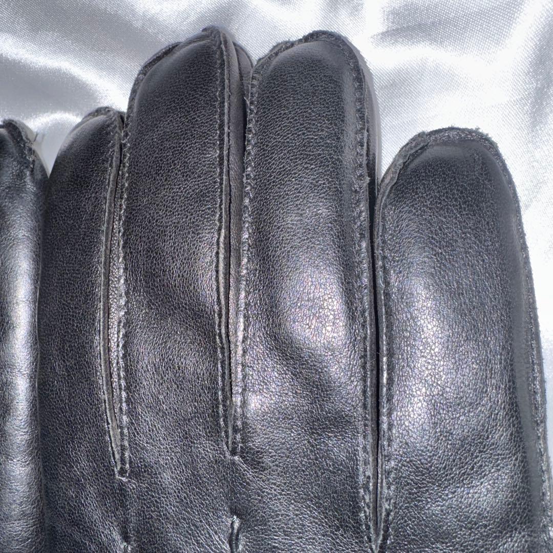 DENTS デンツ　 ラビットファー　レザーグローブ　手袋　ブラック