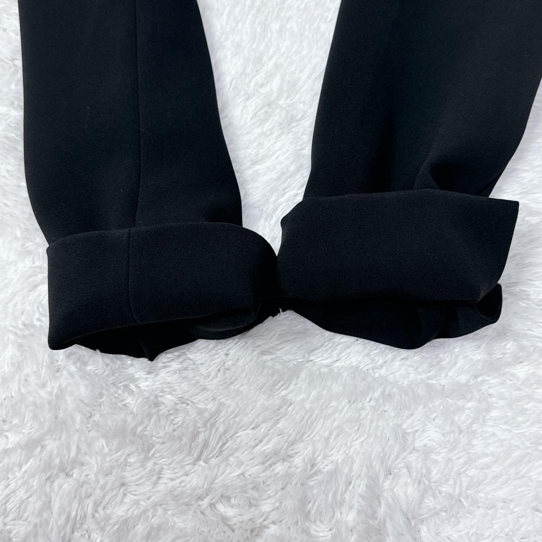 【極美品】プラステ ノーカラー パンツスーツ ブラック XS フォーマル