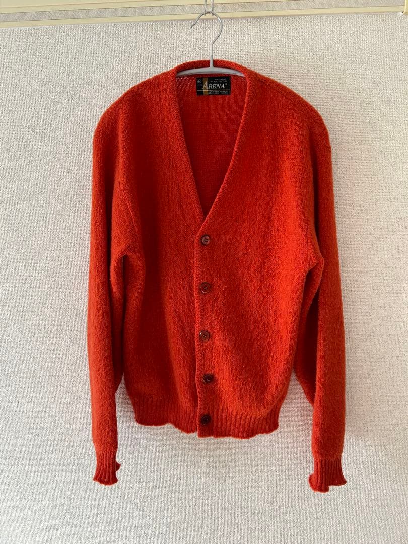 60s mohair cardigan オレンジ