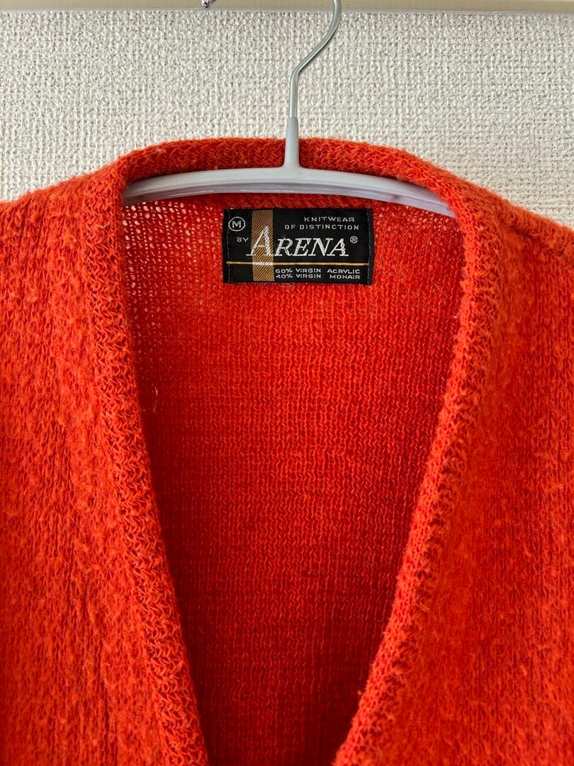 60s mohair cardigan オレンジ
