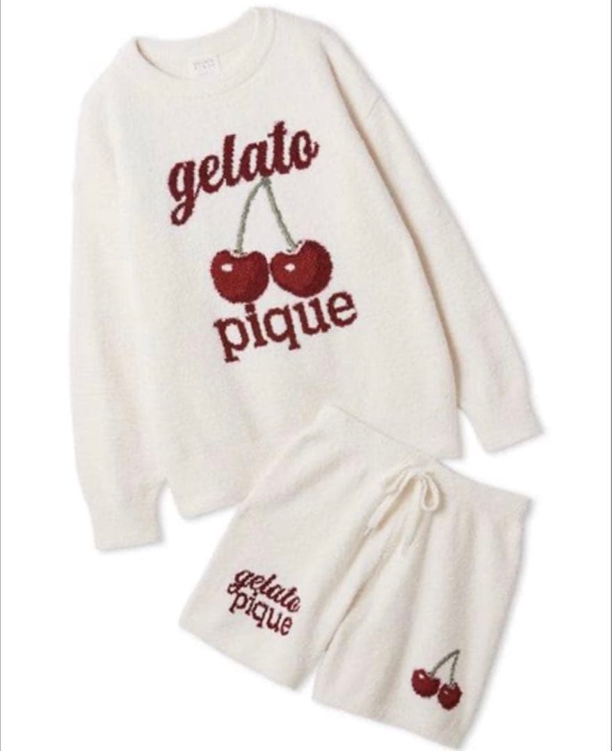 ジェラートピケ べビモコチェリージャガードプルオーバー&ショートパンツ　新品