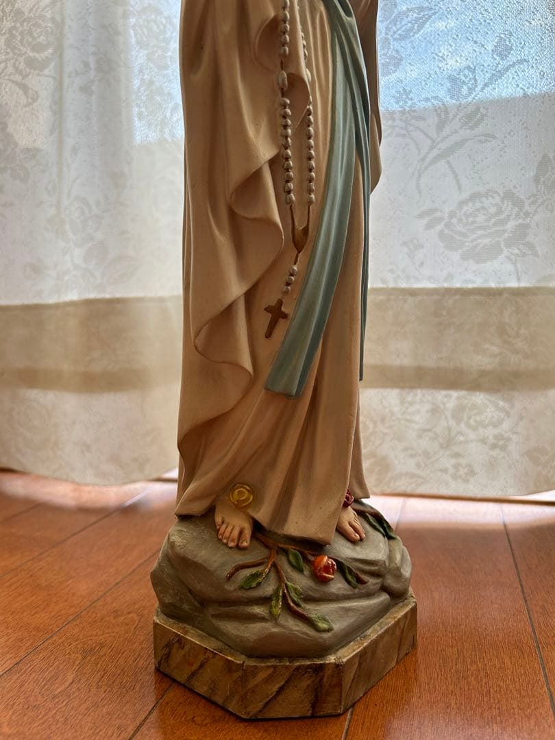 【超超希少極美45cm】✞ ルルドの聖母マリア像　宗教彫刻　アンティーク