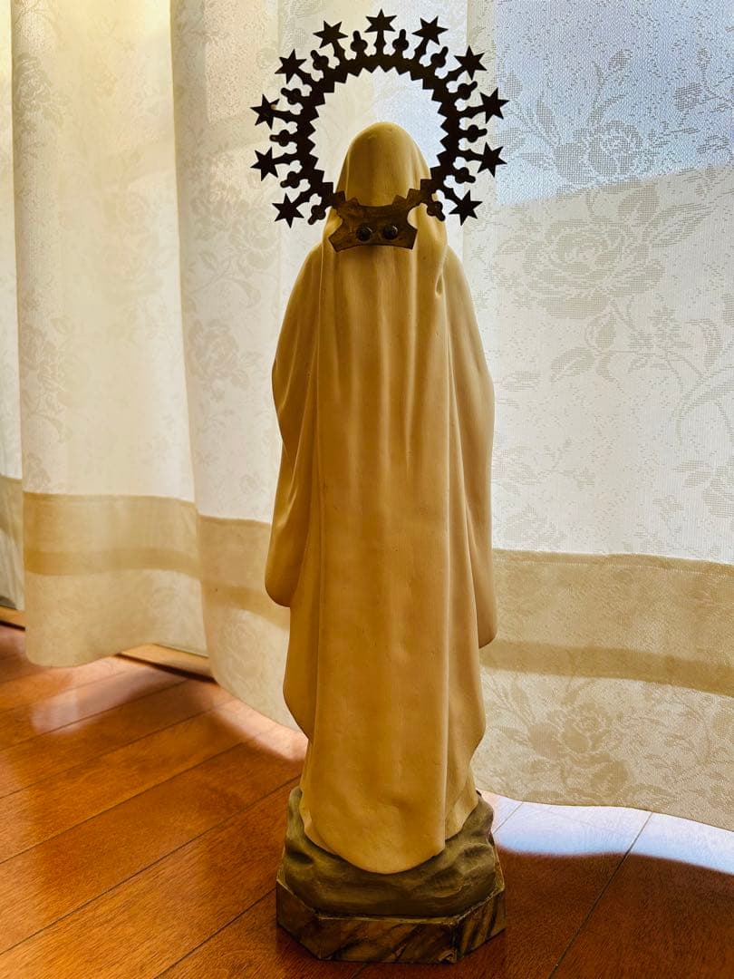 【超超希少極美45cm】✞ ルルドの聖母マリア像　宗教彫刻　アンティーク