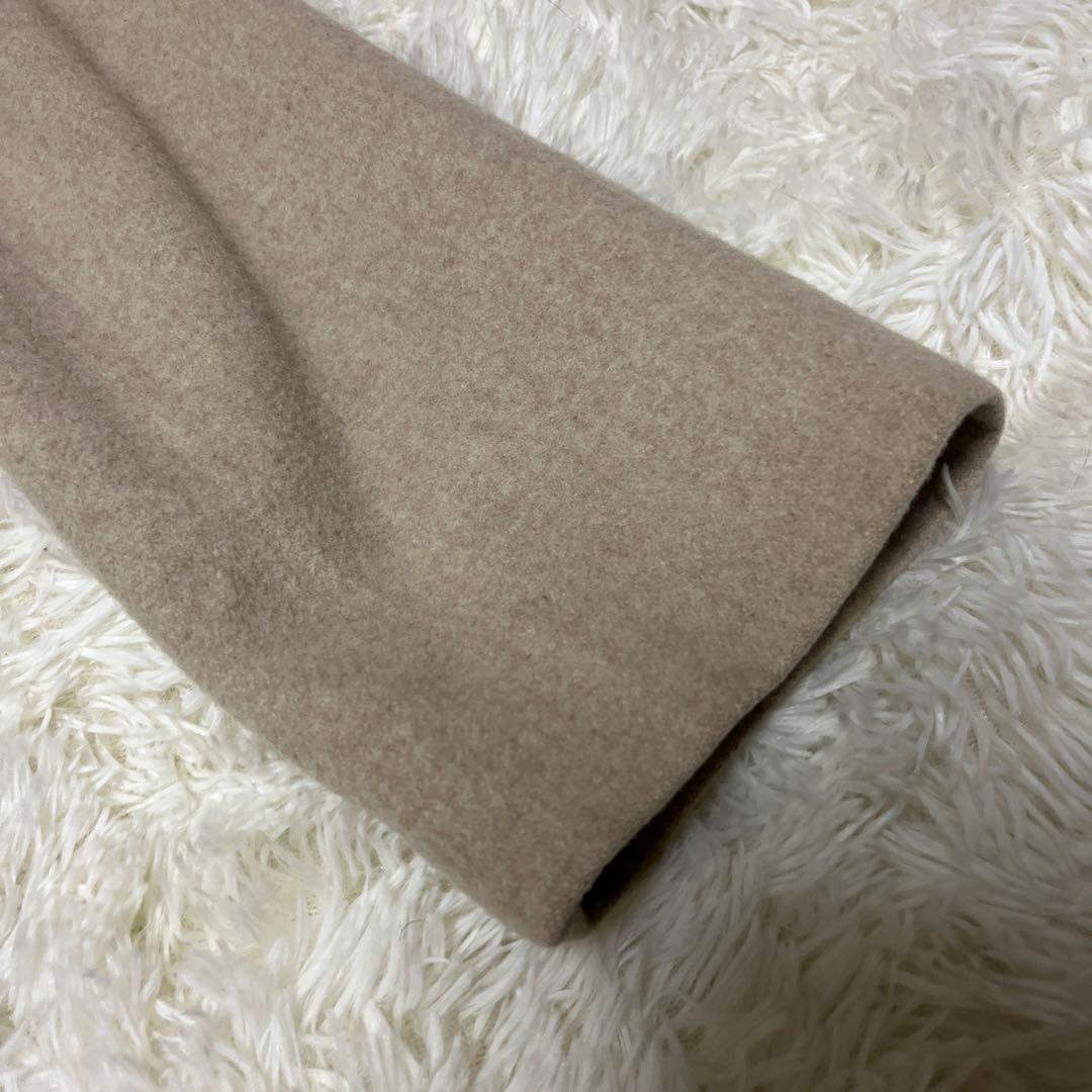 最終値下げ！スピックアンドスパン　ノーカラーロングコート ウール100%