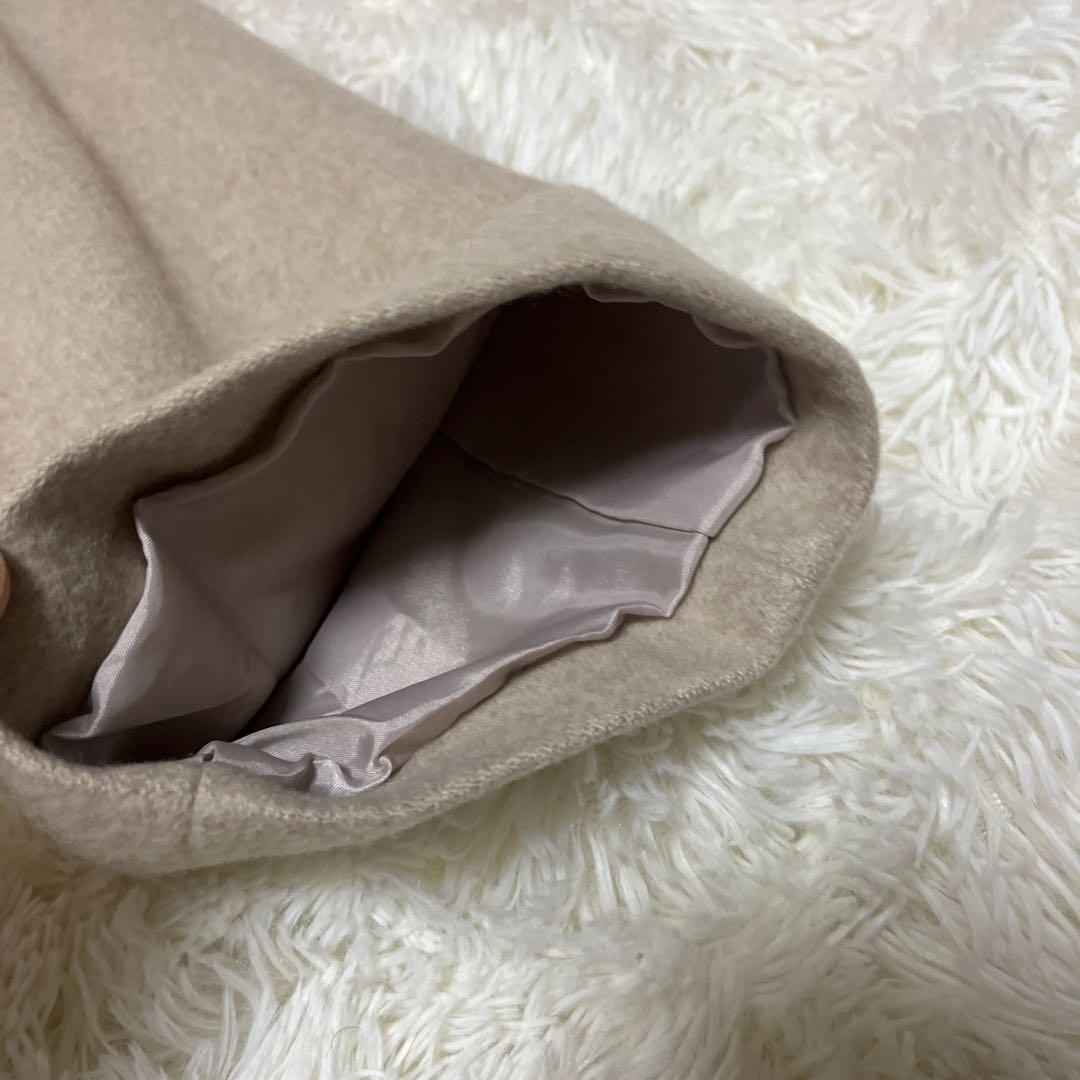 最終値下げ！スピックアンドスパン　ノーカラーロングコート ウール100%