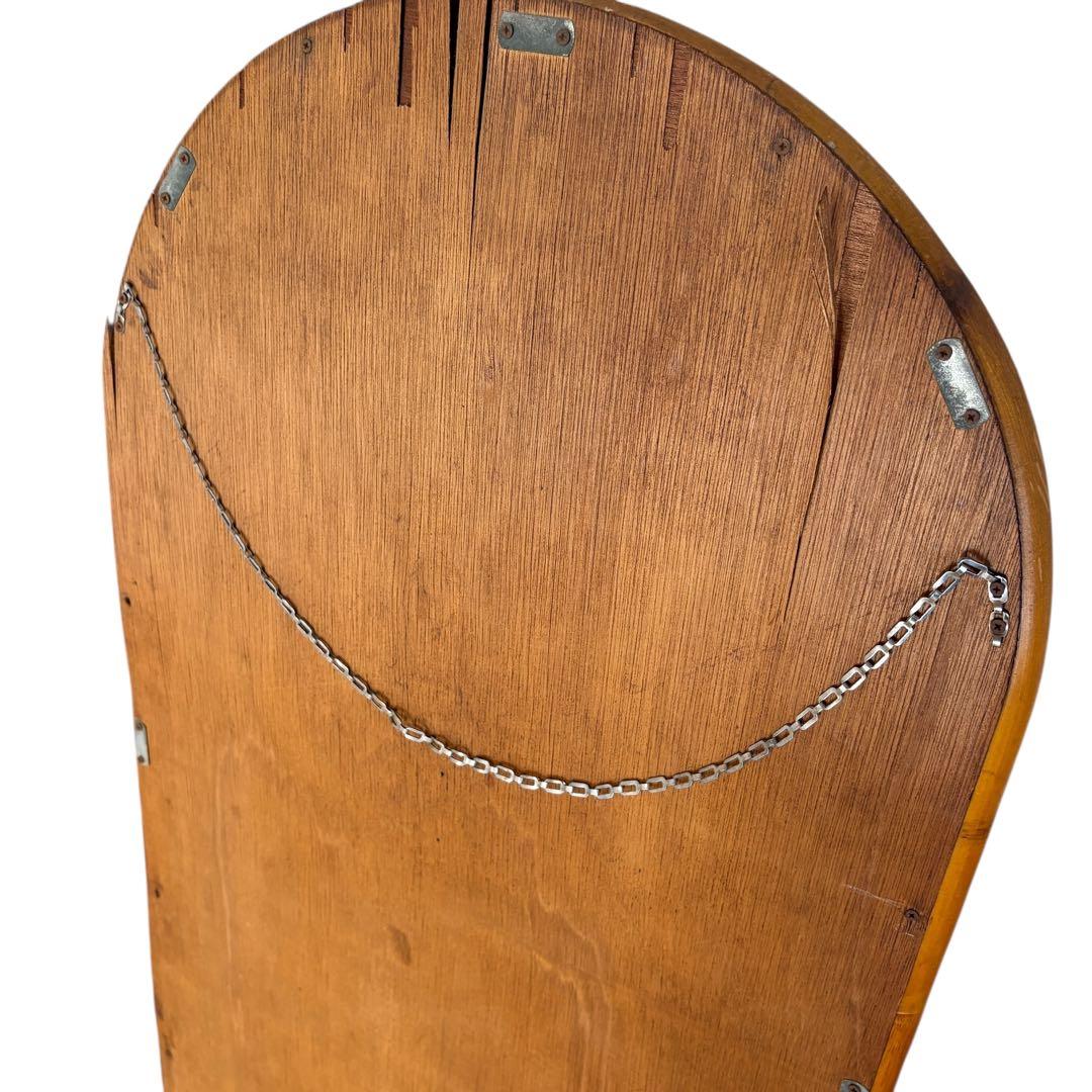 アンティーク　ラタン　壁掛けミラー　姿見　ヴィンテージ 124×46cm