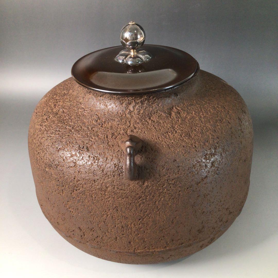 Ｓ２　茶釜　『釜師　和田美之助造』『銀摘み』『阿弥陀堂釜』　共箱　茶道具