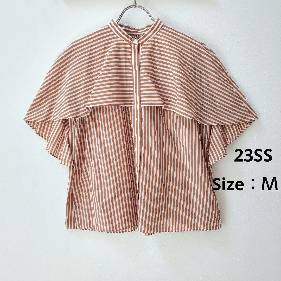 美品✨23SS トゥモローランドコレクション　シアーストライプフレアブラウス