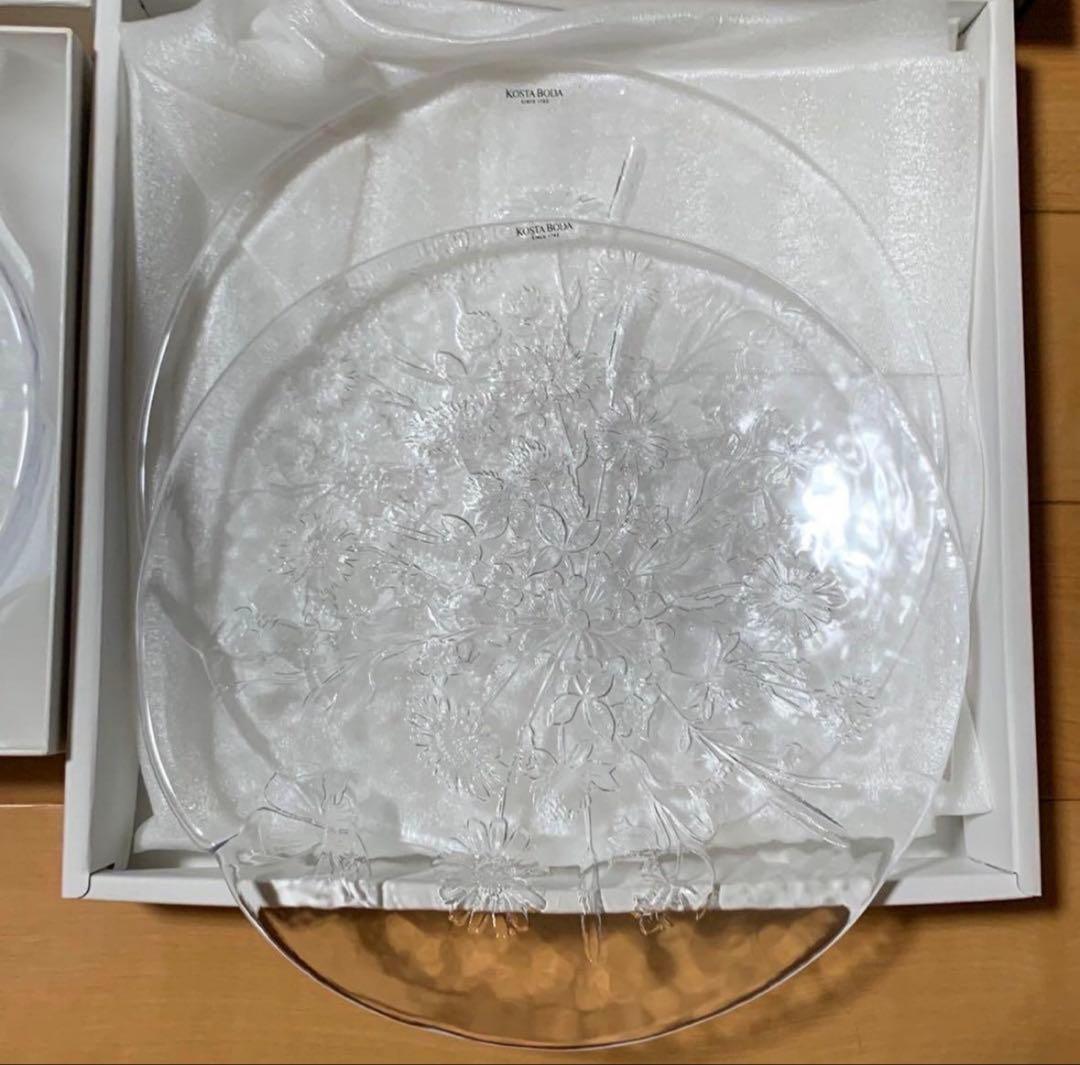 新品 廃盤 コスタ ボダ KOSTA BODA ウラ ペアプレート 4枚