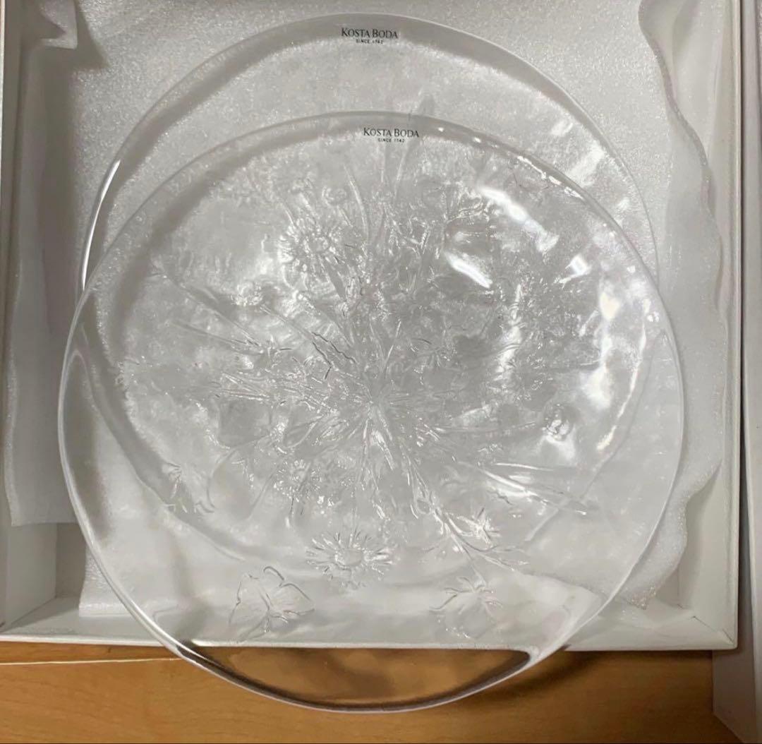 新品 廃盤 コスタ ボダ KOSTA BODA ウラ ペアプレート 4枚