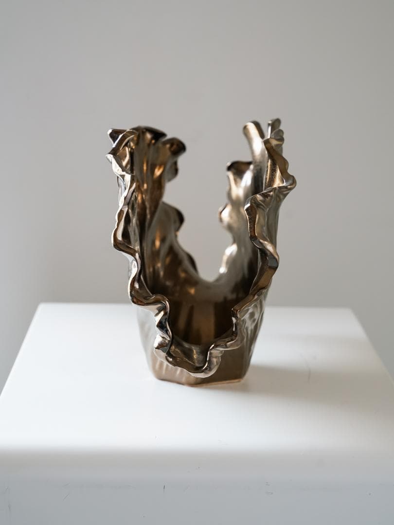 ヴィンテージ イチョウ 花器/ベース オブジェ ミッドセンチュリー