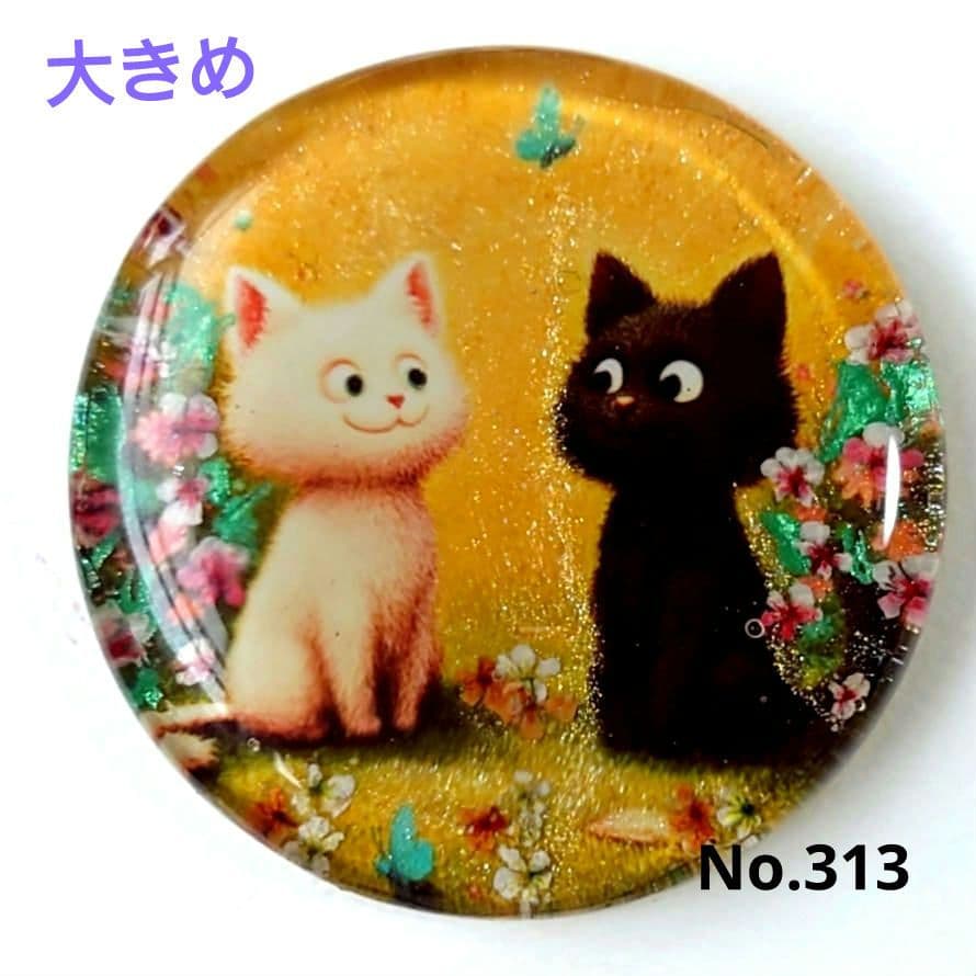 レジン　猫　ヘアゴム　ブローチ　ポニーフック　No.313