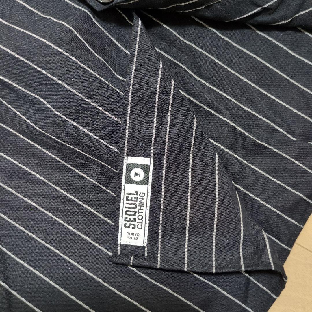 SEQUEL ブラックストライプ 長袖シャツ