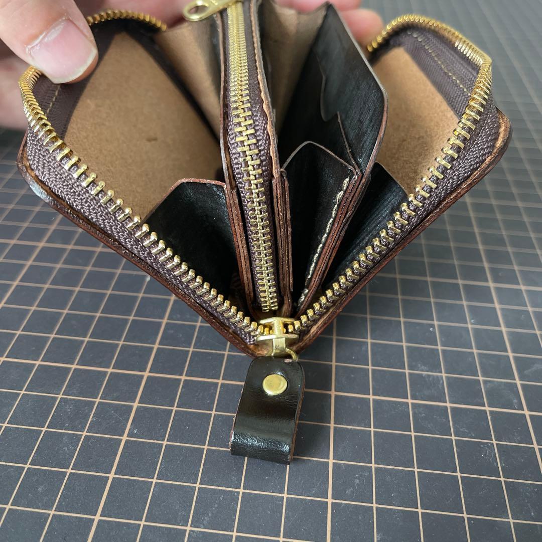 organオルガンフルジップミニ財布GS-75限定ブライドルレザー茶