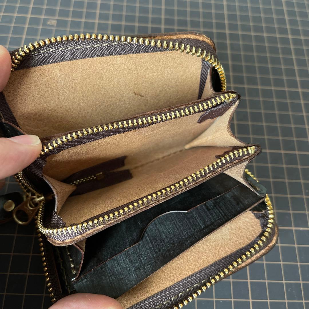 organオルガンフルジップミニ財布GS-75限定ブライドルレザー茶