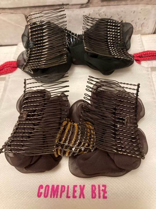 お値下げ　コンプレックスビズ　シフォン　ダブルコーム　ブラック　ブラウン