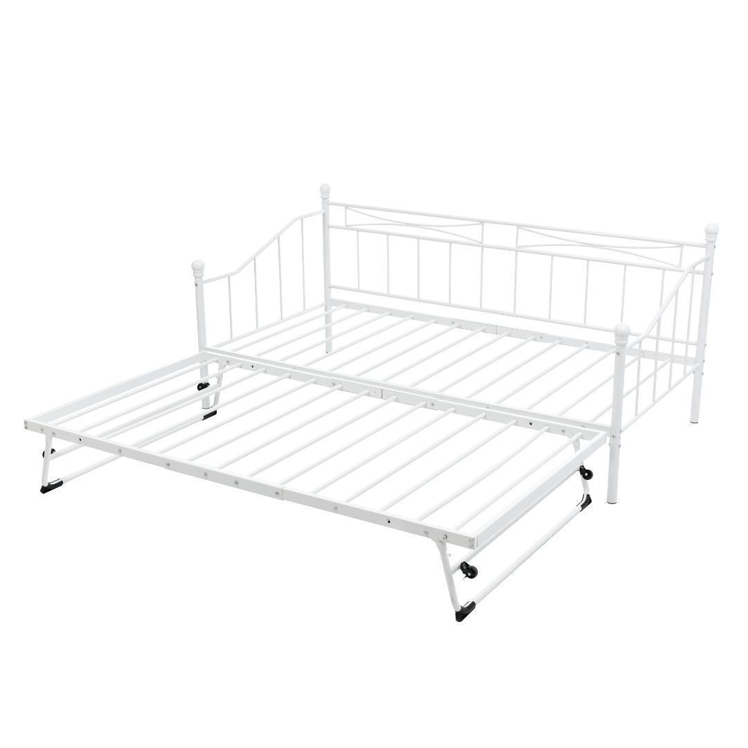 【ホワイト】親子ベッド 二段ベッド パイプベッド シングルベッド ディベッド