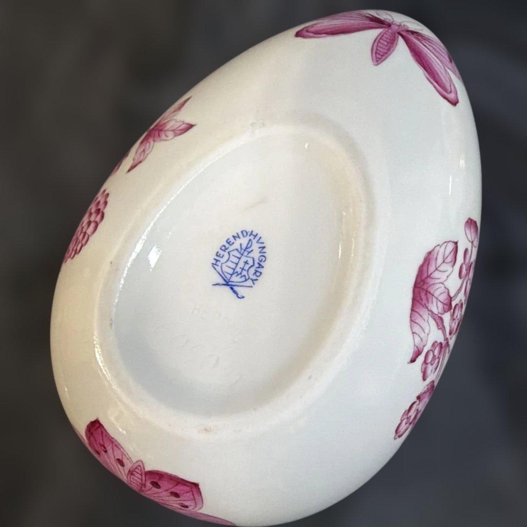 HEREND ヘレンド チャイニーズブーケ パープル エッグ型 ボンボニエール