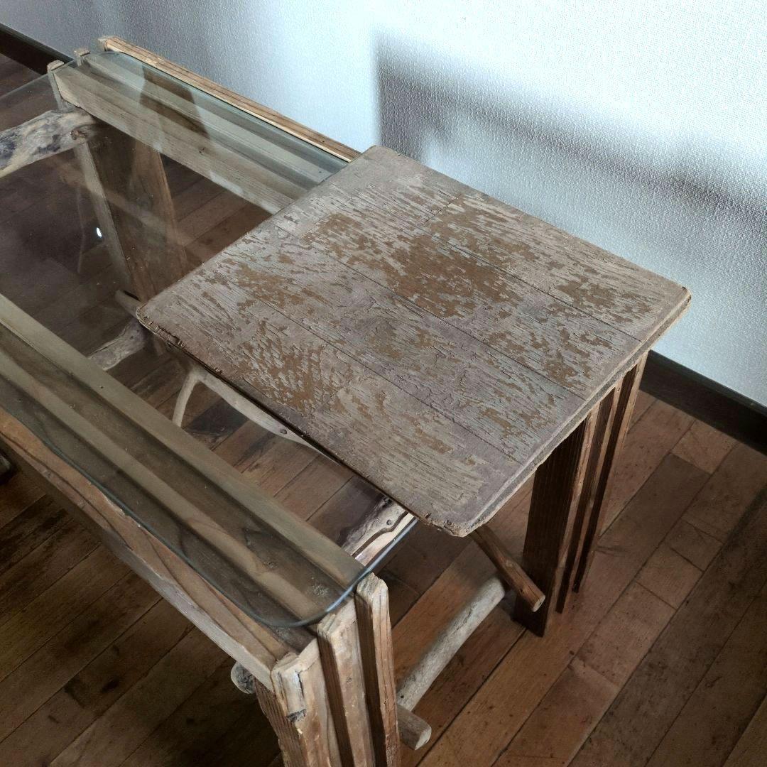 ガラス天板 流木センターテーブル　手作り