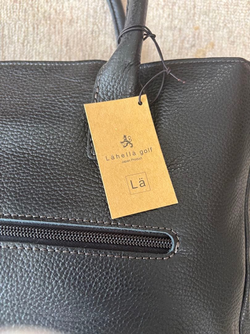 Lahella golf ブラックレザートートバッグ
