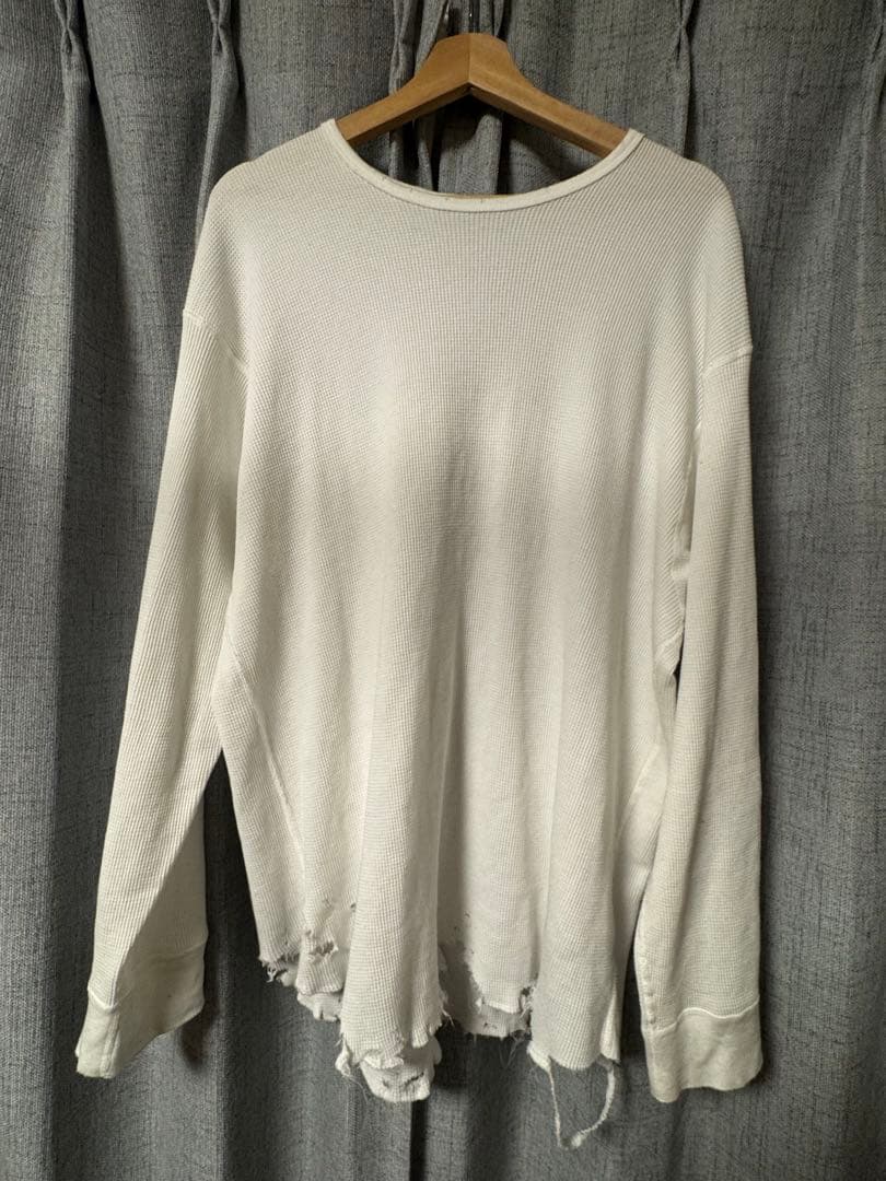 トップス DAMAGE WAFFLE CREW LS T-SHIRT