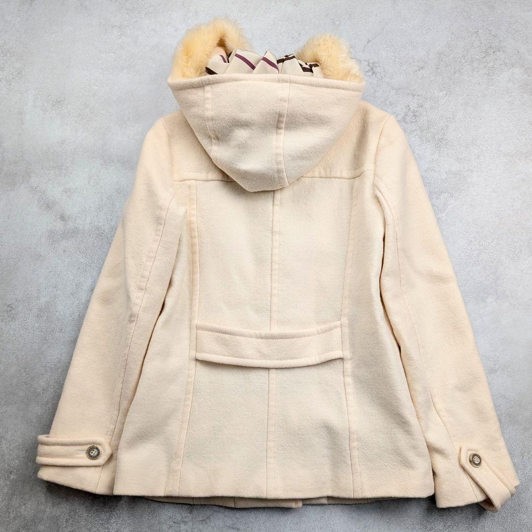 【訳あり】バーバリーブルーレーベル ダッフルコート アイボリー ファー付き
