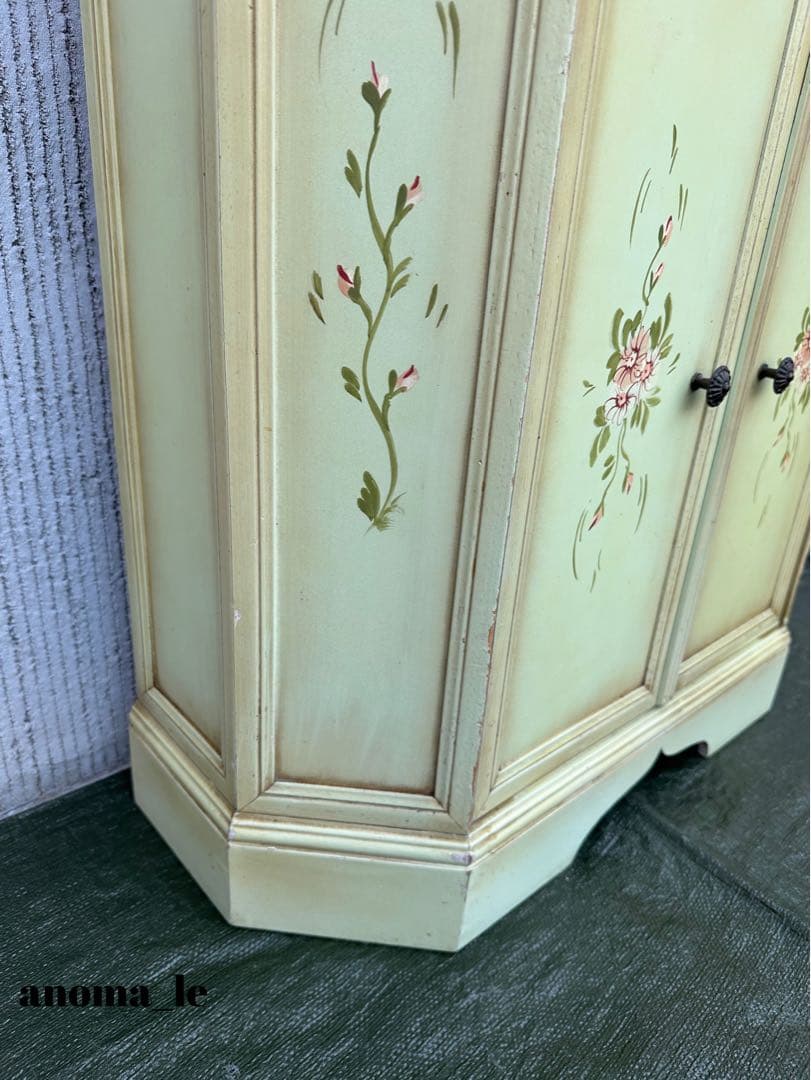 【コンソール】木製　トールペイント　シャビーシック　花台　飾り台　アンティーク◎