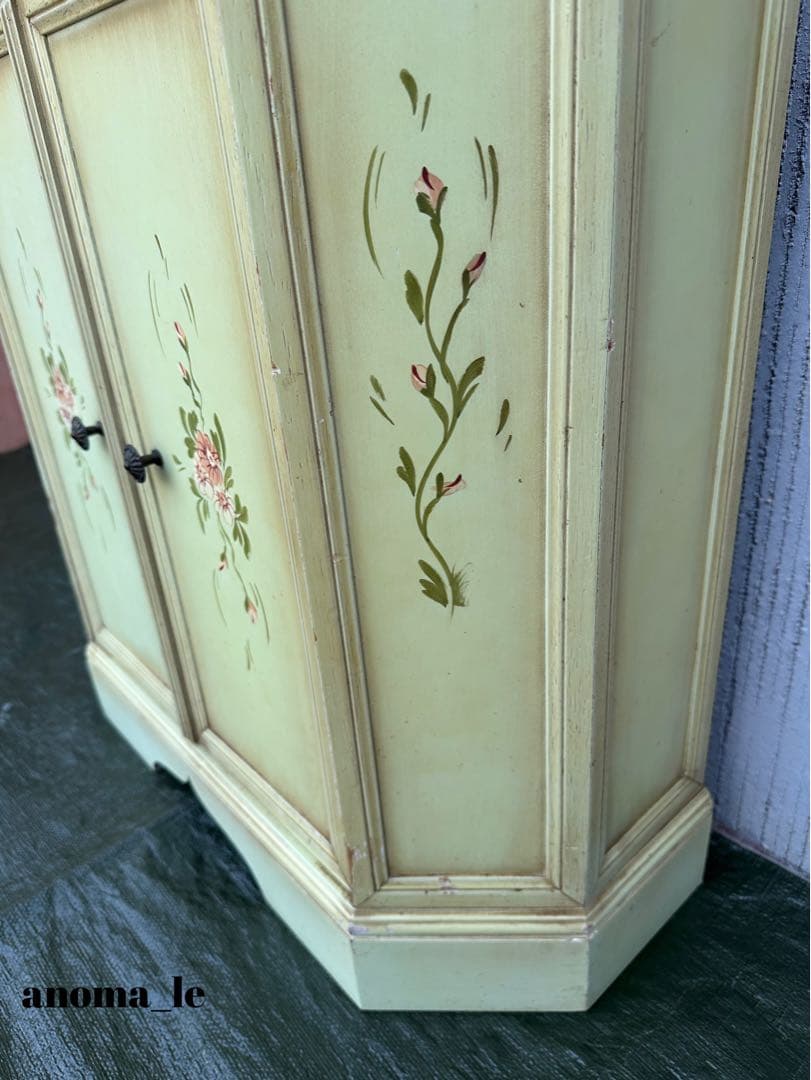 【コンソール】木製　トールペイント　シャビーシック　花台　飾り台　アンティーク◎