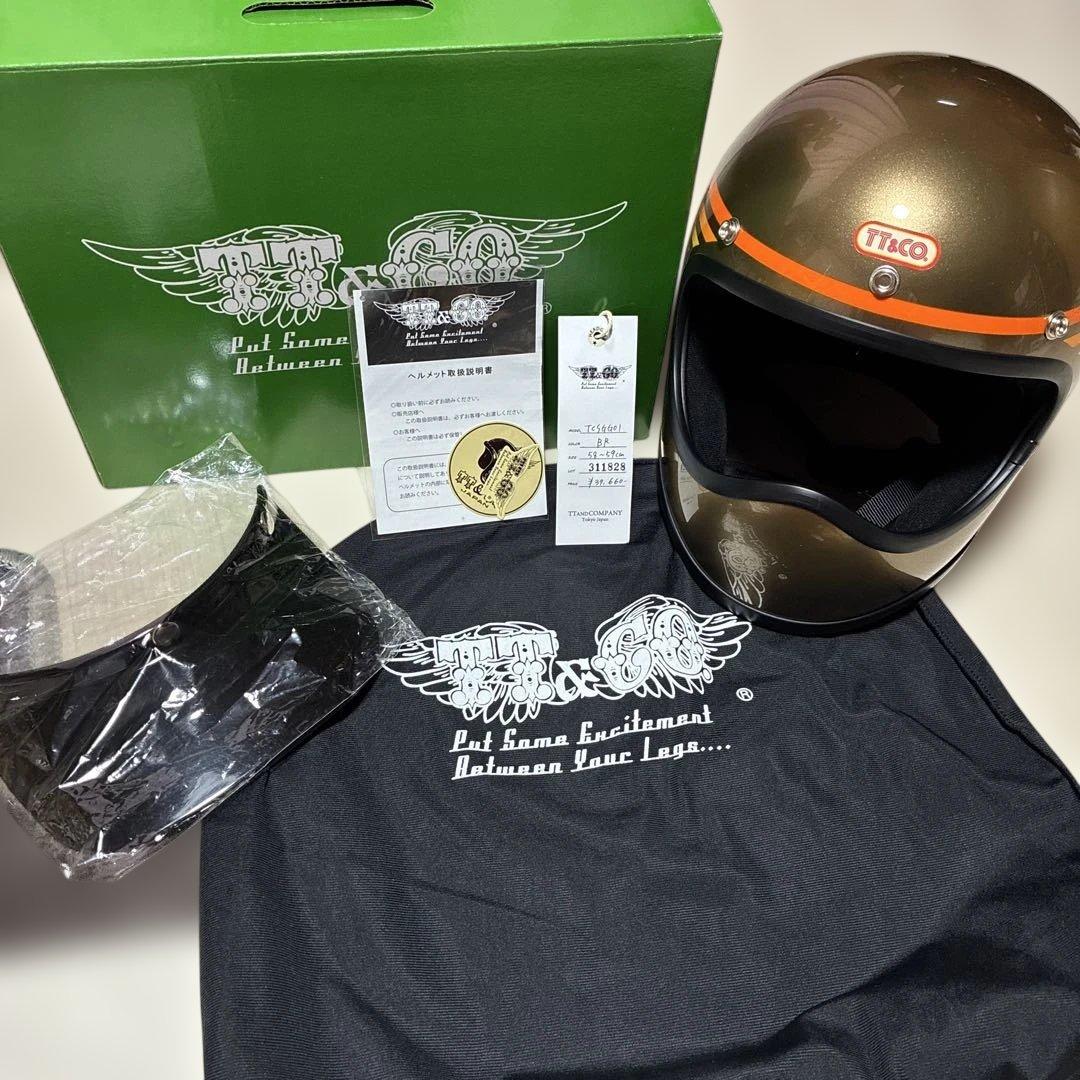 TT&CO. フルフェイスヘルメット ゴールド