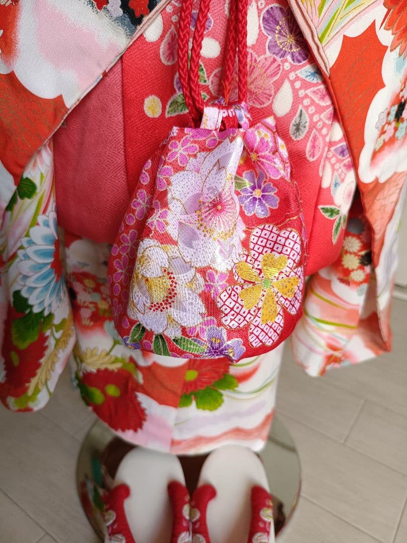 アンティーク着物と新品正絹被布セット