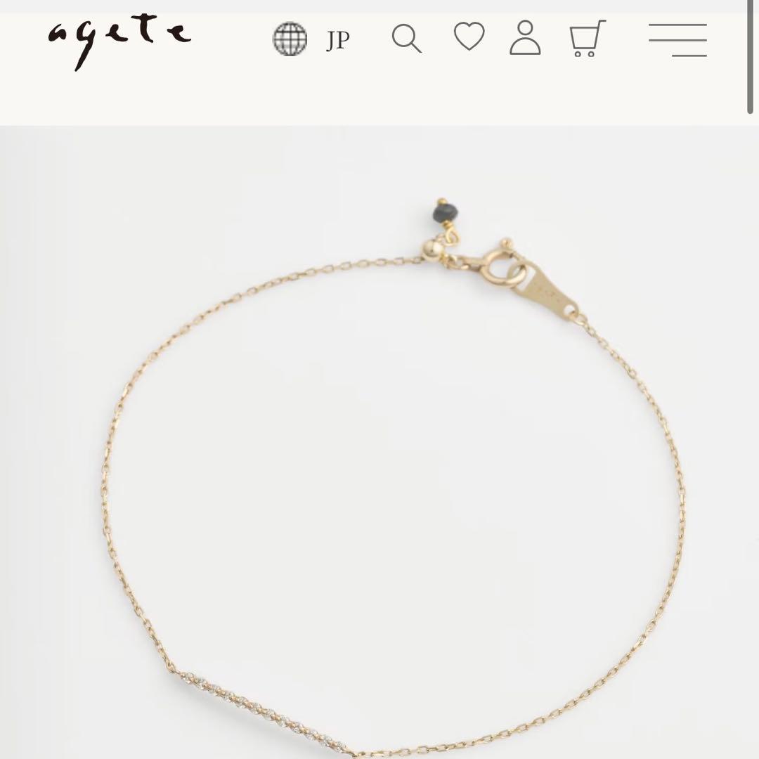 agete アガット　K10ダイヤモンドブレスレット　ゴールド