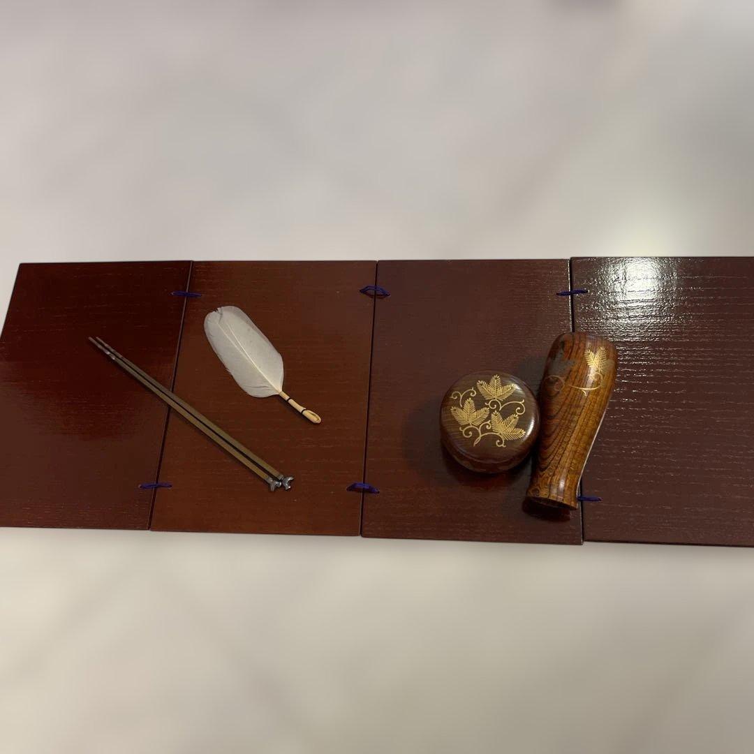 茶道用羽根・箸・木製器具セット