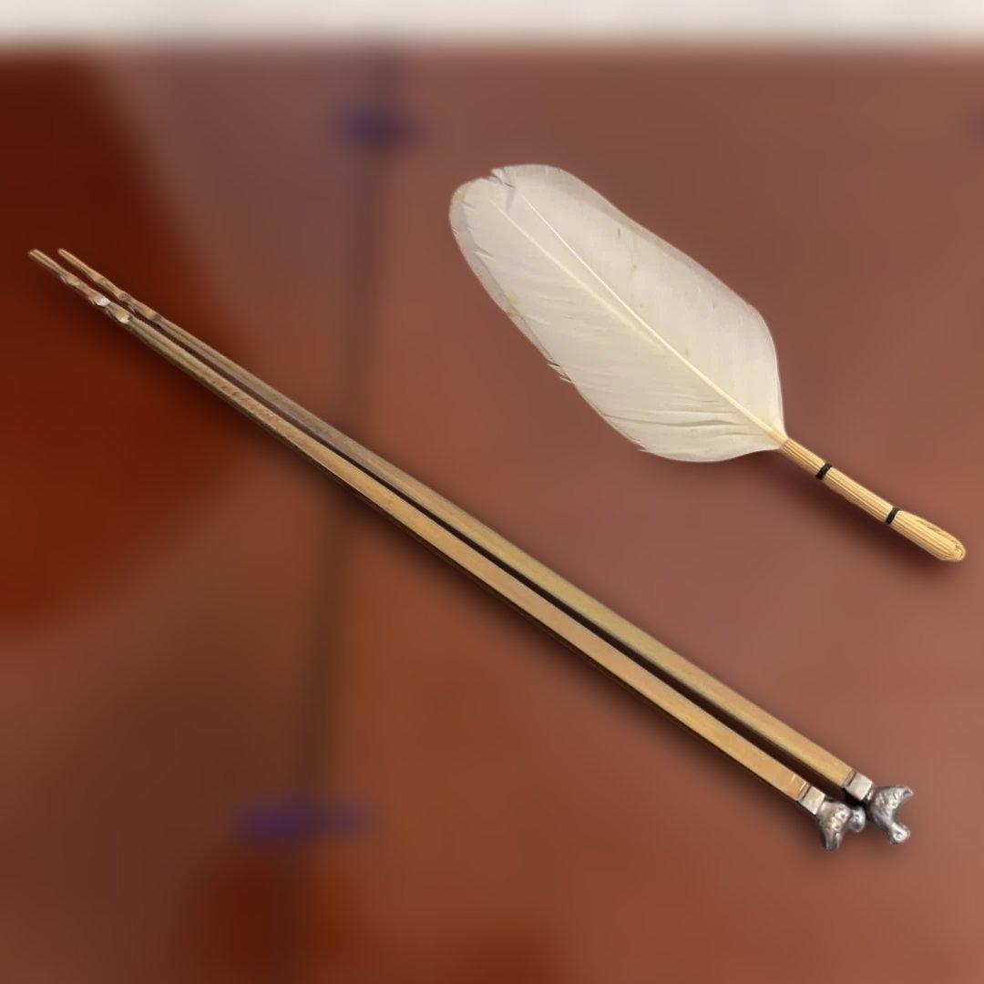 茶道用羽根・箸・木製器具セット