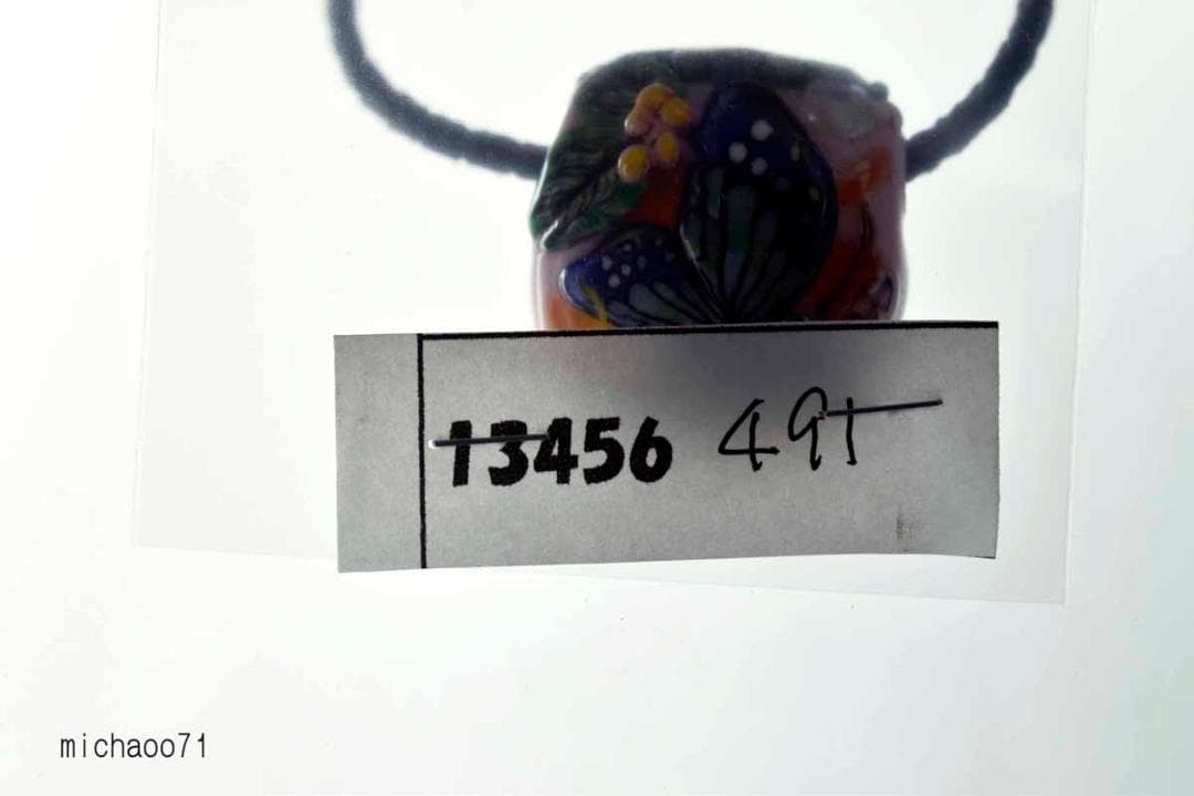 蝶　とんぼ玉 トンボ玉 蜻蛉玉 ペンダントトップ ガラス細工　13456-491