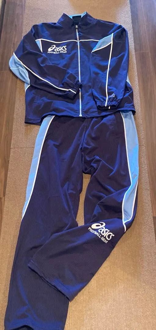 asics ジャージ 黒/青