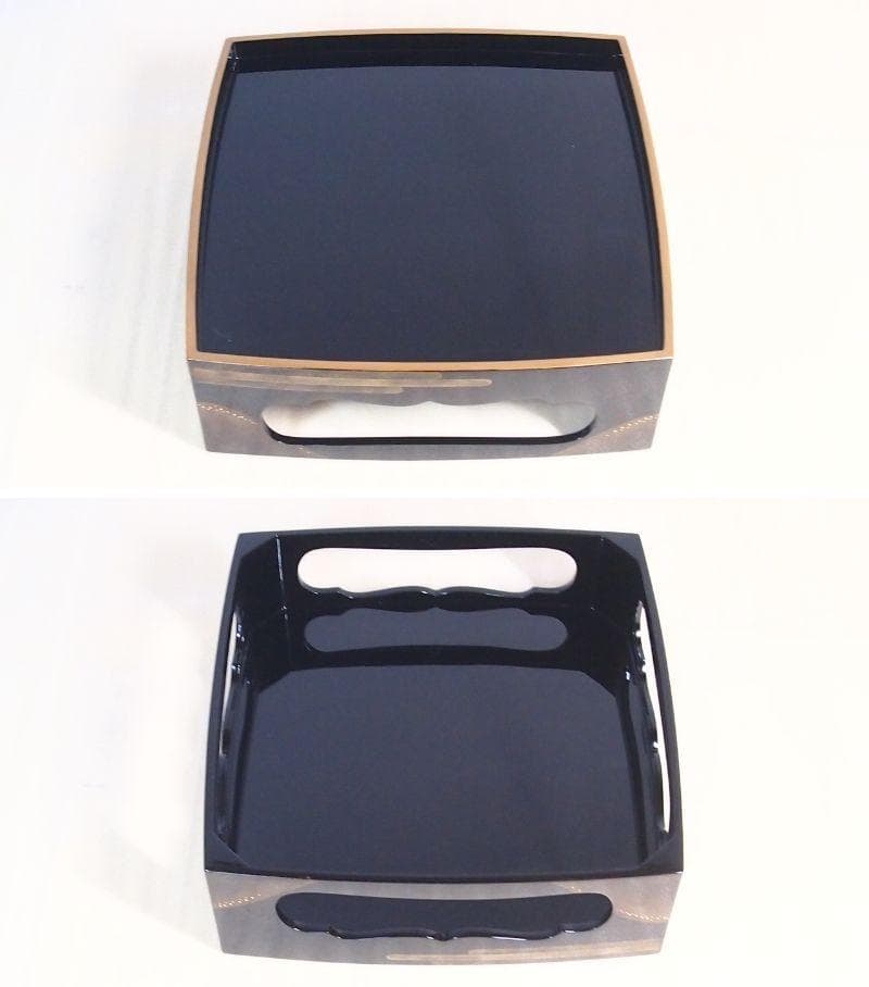 【最高級・極美品】輪島塗 漆芸/堀忠 山水蒔絵 四段重箱 台付き お重/弁当箱