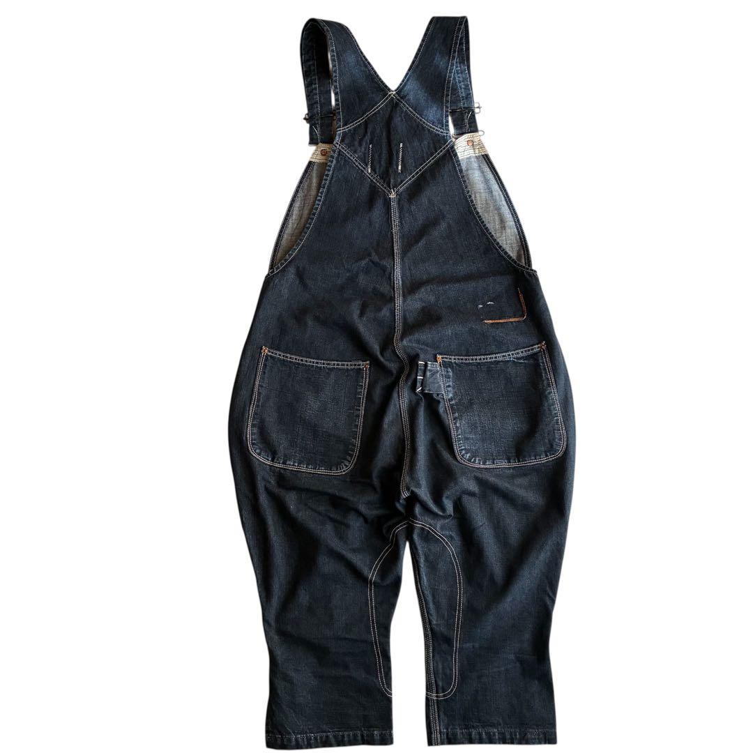 【サンプル品】KAPITAL 力織機インディゴ横生成乗馬オーバーオール サイズ0