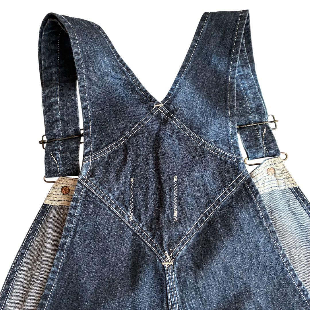 【サンプル品】KAPITAL 力織機インディゴ横生成乗馬オーバーオール サイズ0